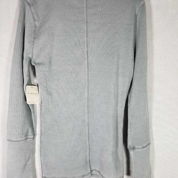 Free People The Rickie Top Long Sleeve Ribbed Shirt Grey Haze Small (4-6… - Picture 7 of 7